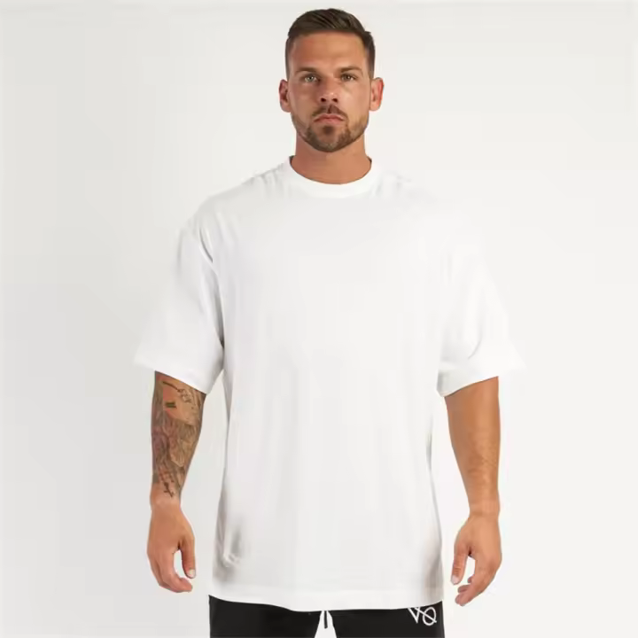 Camiseta Casual Para Hombre Algodón Manga Corta Verano Fitness Running Deporte Entrenamiento Camiseta Sólida Top Maletero - 1