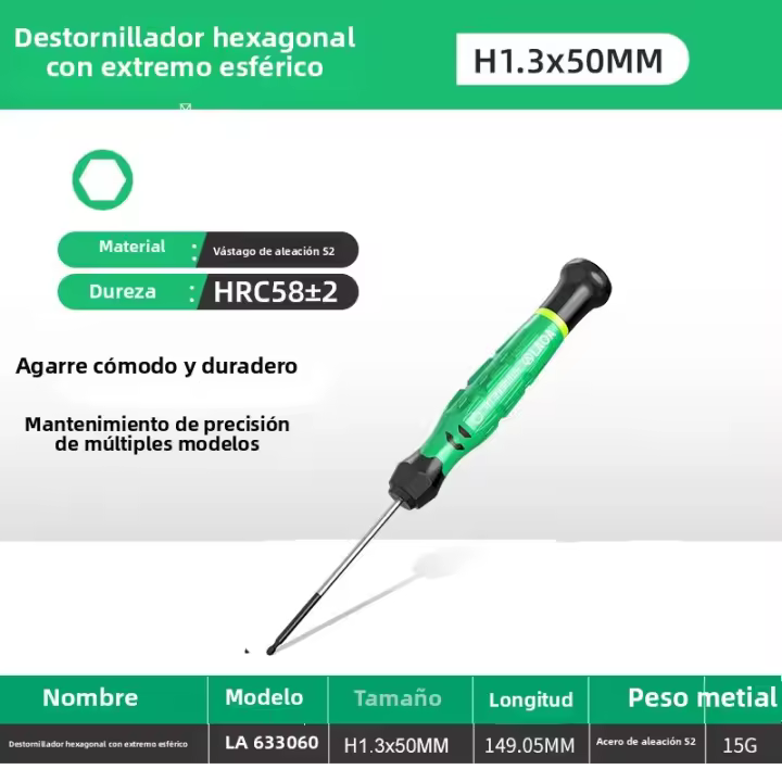 Llave De Destornillador Hexagonal Mini LAOA Con Magnetismo S2 Acero De Aleación Punta Sférica Multifuncional Antideslizante 0.67-3.0mm - 1