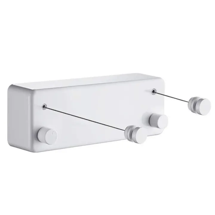 Tendedero retráctil Ajustable 4,2 M Ajustable Inoxidable Cuerda Retráctil Montado Retractable Exterior Lnterior Baño Jardín Resistencia Estante de Secado - 1