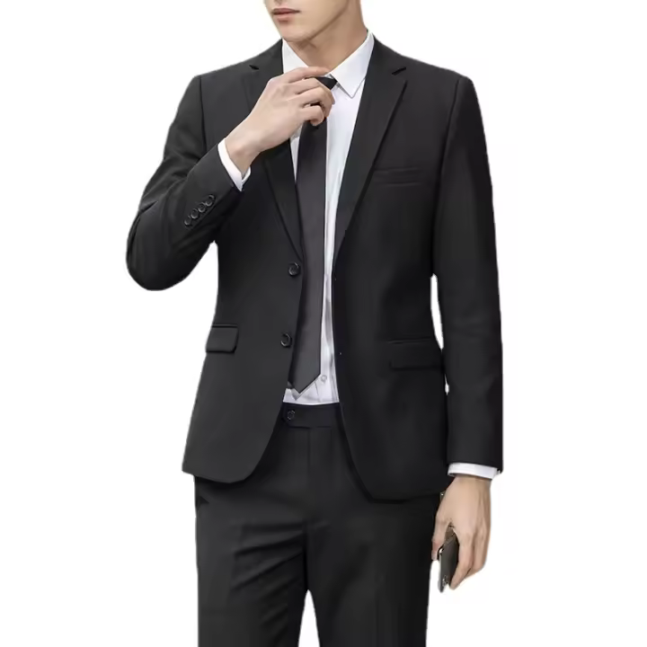 Traje De Novio Para Hombre Elegante Y Profesional Con Pantalones Color Sólido Moda Casual Talla Slim M-6XL Incluye Chaqueta Y Pantalones - 1