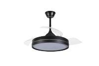 Ibelán - Ventilador de techo con luz Negro retráctil con mando - details 2
