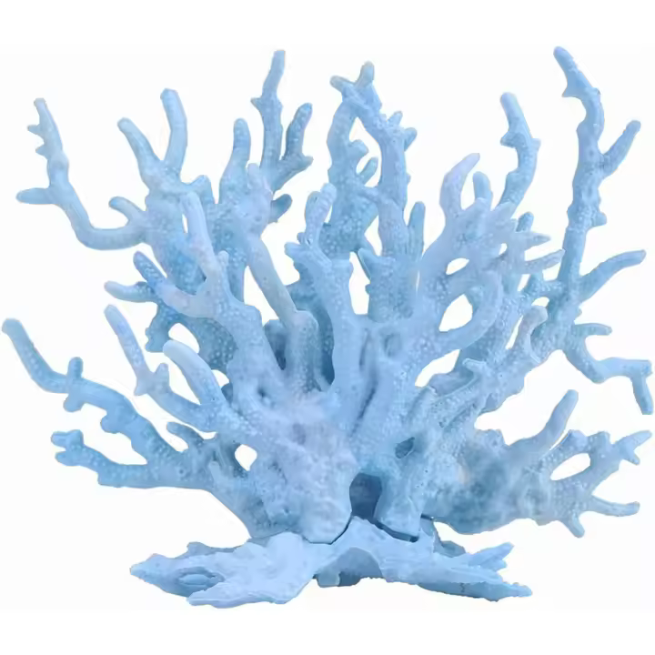 Adorno de coral artificial para acuario, plantas de plástico para pecera, decoración para paisaje de acuario, 14 x 17 cm, color azul - 1