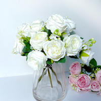 Boucle De Paejas Artificiales De Alta Calidad Con 7 Cabezas Rosa Y Azul Para Decoración De Hogar Bodas Fiestas Plantas Falsas Para El Hogar - details 19