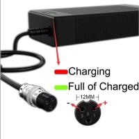 FGNS Cargador 54.6V 2A para patinete eléctrico,bicicleta eléctrica, E-Bike,54,6 V, 2A para cargar batería de litio de 48V,  3 PIN 12mm,GX16. Cargador de Fuente de CA Alimentación para E-Bike Scooter Eléctrico Autoequilibrado (Conector 3 PIN 12mm,GX16) - details 1