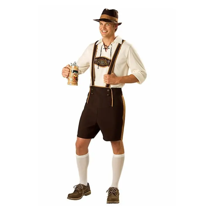 Kids Adult Man Oktoberfest Costume German Bavarian Festival Beer Male Cosplay 3-piece Set - 1