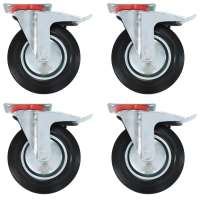 vidaXL Ruedas giratorias con frenos dobles 4 unidades 200 mm - details 0