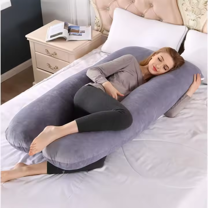 Almohadas De Embarazo para Dormir, Almohada De Cuerpo Completo, Grande En Forma De U Almohada De Cuerpo Completo, Almohada Ultra Suave con Funda Extraíble, Terciopelo, Almohada Dormir, Sleep Confort Almohada, Forma de U Almohada (ALMOHADA-001 2790) - 1