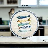 Vajilla La Mediterránea18 platos, para 6 personas; 6 platos llanos grandes 26cm; 6 platos para postre 20cm; 6 platos hondos para sopa o ensalada 20x5 cm - details 2