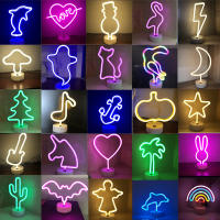Luz De Neón USB Forma De Flamenco Iluminación De Pared Para Bodas Dormitorio Niños Habitación Bebé Luz LED Decorativa - details 0