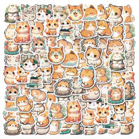 30pcs Pegatinas De Gato Naranja Grande Y Energetico Kawaii Para Decoración De Diarios Tazas Portátiles Y Scrapbooks Estilo Collage - details 1