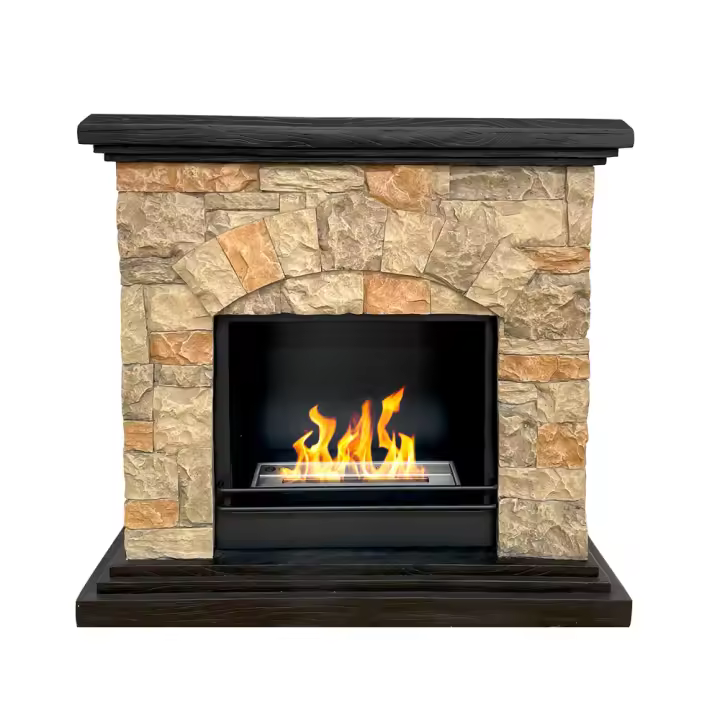 Chimenea de Bioetanol Biochimenea de Suelo Belluno Efecto Piedra artificial L105xD38xH100 - 1