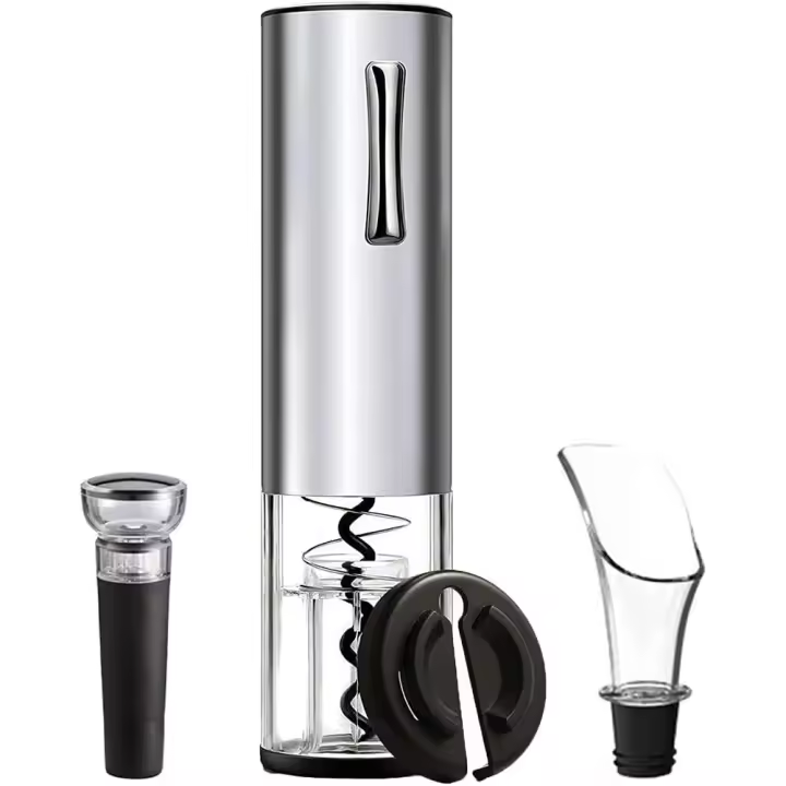 Sacacorcos Eléctrico, Recargable Abridor de Vino Automático Profesional con Cortacapsulas Botella, Vertedor de Vino, Tapón de Vino de Vacío - 1