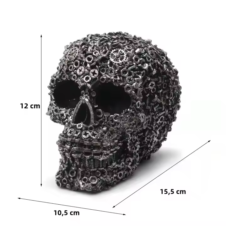 Estatua Decorativa De Calavera Con Engranajes En Resina Estilo Mecánico Adorno Artístico Para El Hogar Y Decoración De Halloween - 1
