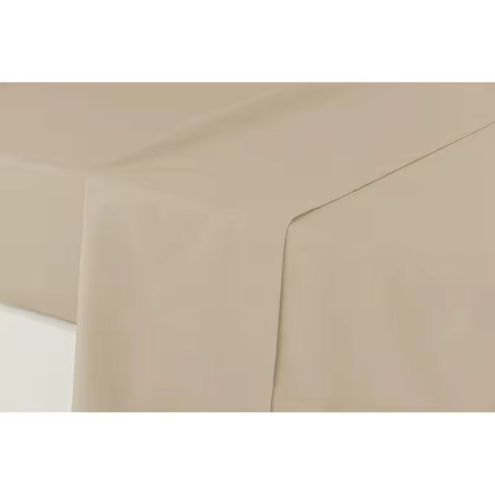 Manterol - Sábana encimera de algodón percal 200 hilos tostado. Sábanas lisas de tejido natural para todas las estaciones, transpirables, duraderas y de fácil planchado. - 1