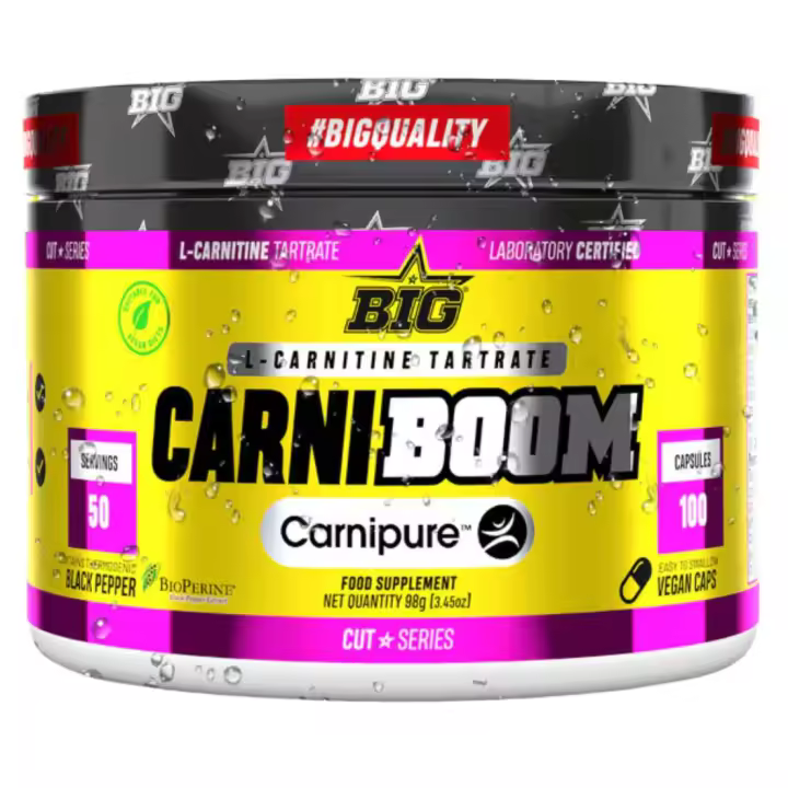 Carniboom de Big® es un suplemento a base de L-Carnitina y extractos vegetales **Envase 100caps** - 1