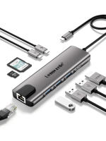 Lemorele Adaptador Multiport USB C 9 en 1 con Ethernet Gigabit, 100W PD, HDMI 4K, 3 USB 2.0, Puerto de Datos USB C de 5Gbps, Lector de Tarjetas SD/TF, Estación de Acoplamiento para Portátiles MacBook, Lenovo, HP y Dell. - details 0