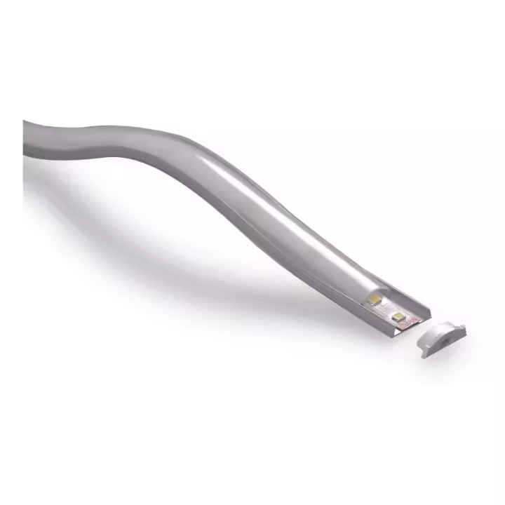 Perfil de Aluminio Flexible de Aplicar 17x5mm con Cubierta Curva Opal - 2 Unidades de 1m - DEMASLED - 1