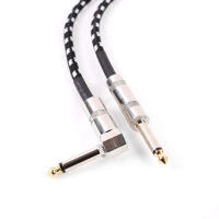 Cable De Audio Para Guitarra Eléctrica Negro Y Blanco 24AWG Reducción De Ruido 6.35mm Jack Longitud Opcional 30-50cm - details 4