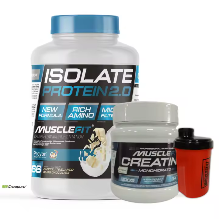 Pack Isolate 2kg + Creatina Creapure 300g + Shaker (regalo) - MuscleFit│MUSCLECULT│ - 1