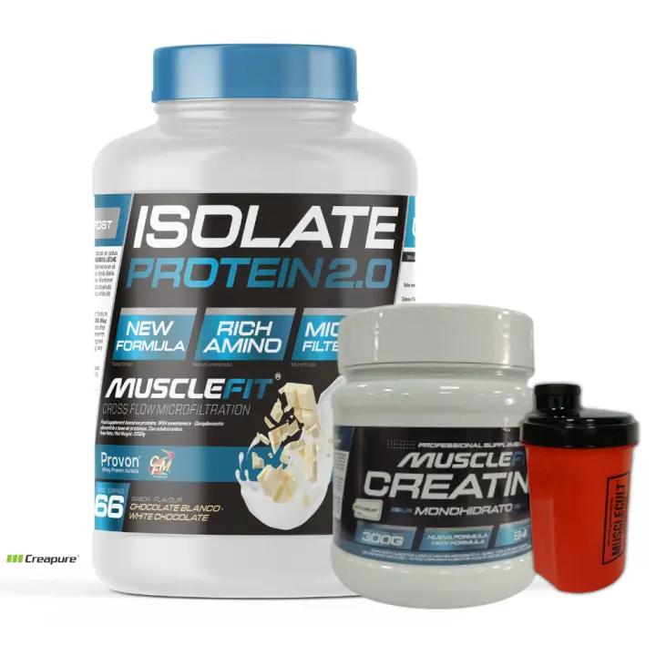 Pack Isolate 2kg + Creatina Creapure 300g + Shaker (regalo) - MuscleFit│MUSCLECULT│ - 1