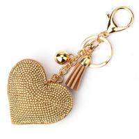 Llavero De Corazón Con Rhinestone Y Cristales Para Mujer Llavero De Dedo Con Correa De Cristal Para Bolso Y Cartera Regalo Decorativo De Zinc Alloy - details 6