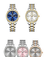 Reloj De Pulsera De Cuarzo Elegante Para Mujer POSHI 990 Con Display De Fecha Y Estilo Casual Y De Negocios Bandeja De Acero Inoxidable Y Ventana De Cristal Hardlex - details 7