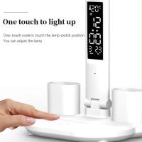 Luz De Escritorio LED Con Ventilador Y Reloj Cargador USB Luz De Lectura Con Protección Ocular Plegable Luz Nocturna Para Escritorio - details 4