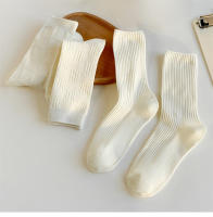Calcetines Blancos Para Mujer Estilo Preppy Con Rayas Sencillos Y Comodidad Algodón Poliéster Spandex Casual Color Sólido - details 11