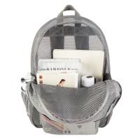 Mochila De Red Sencilla Para Viajes Al Aire Libre Y Playa Estilo Trendy Para Estudiantes Con Costuras De Denim Y Lining De Poliéster - details 8
