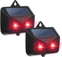 Depredador con energía solar con dos luces rojas intermitentes, repelente de luz de depredador, repelente de animales, para control de animales nocturnos, con energía solar - details 4