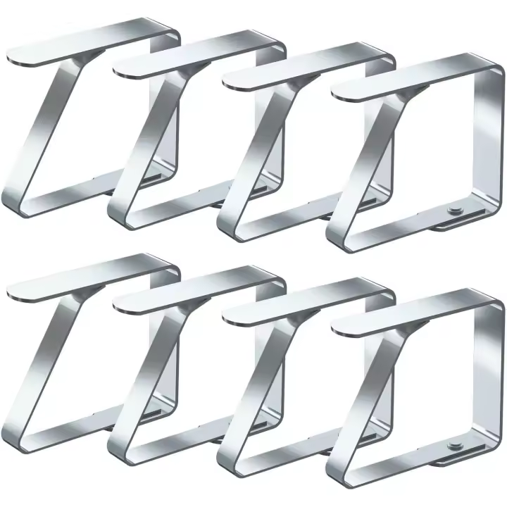 Pinzas para manteles, paquete de 8, de acero inoxidable, pinzas para manteles, soportes para manteles (paquete de 8 de 4 cm) - 1