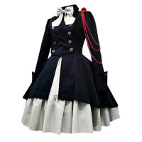 Vestido Lolita Vintage Medieval Negro Para Mujer Estilo Gótico Renacentista Con Volante Clásico Halloween Dulce Kawaii A-Line Talla Natural Vestidos De Poliéster Talla Regular Cuello Con Borla - details 12