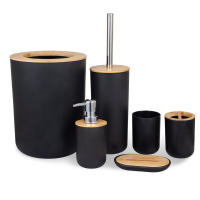 6 Piezas Dispensador de Jabón, Botella de Loción, Cubo de Dientes Accesorios de Baño de Almacenamiento - details 0