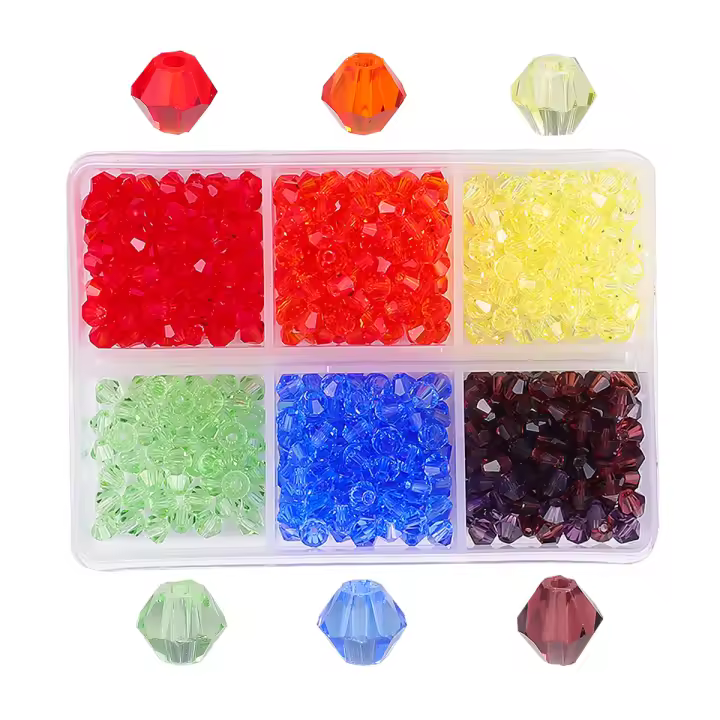 600pcs DIY Material De Pulsera Con Cuentas De Cristal Y Diamante De 4mm Cuentas Puntiagudas Para Joyería Accesorios De Juego - 1