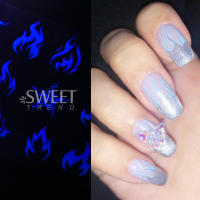 10 Rolls De Uñas Con Diseño De Llama Fluorescente Estilo Neón Para Manicura Adhesivos De Papel Estelar Para Decoración De Halloween - details 2