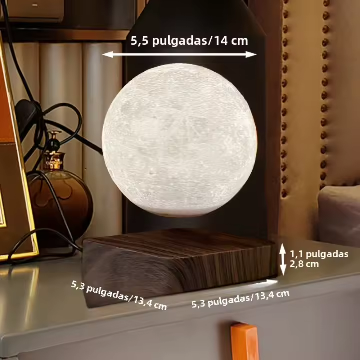 Lámpara De Mesa Flotante Lunar Levitating Con 3 Modos De Iluminación Luz Nocturna Magnética 3D Imprimido Lámpara De Mesa Para Cama - 1