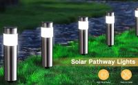 Lámpara Solar De Acero Inoxidable Para Jardín Y Paseo Exterior Cilíndrica Larga Instalación Plug-in Iluminación De Paisaje - details 2