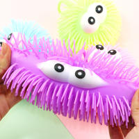 Bola De Peluche Luminosa Juguete De Alivio Y Squeezing Para Niños Ojos Grandes Y Pelo Denso Juguete Elástico Aleatorio Estilos De Ojos - details 4