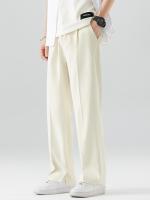 Nuevos Pantalones Casuales Para Hombre Verano 2023 Poliéster Transpirable Moda Coreana Cintura Semi-Ancha Pierna Recta Suelta - details 3