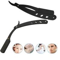 Afeitadora Manual De Acero Inoxidable Para Hombres Cuchilla De Afeitar Plegable Portador De Afeitadora Afeitado Facial Afeitadora De Pelo - details 5