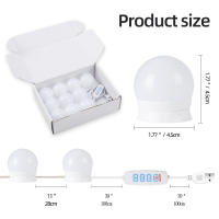 Espejo De Maquillaje Hollywood Con Luz LED Ajustable De 3 Colores Luz Stick USB Cadena Lámpara Dimmer Sin Fin Para Profesionales - details 8
