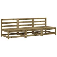 vidaXL Sofás de jardín sin reposabrazos 3 uds madera pino 70x70x67 cm Pino natural, Pino blanco, Marrón pino Conjunto Terraza Muebles Jardín Exterior Juego de Muebles de jardín Mueble Jardín Exterior Muebles de Salon Exterior - details 1