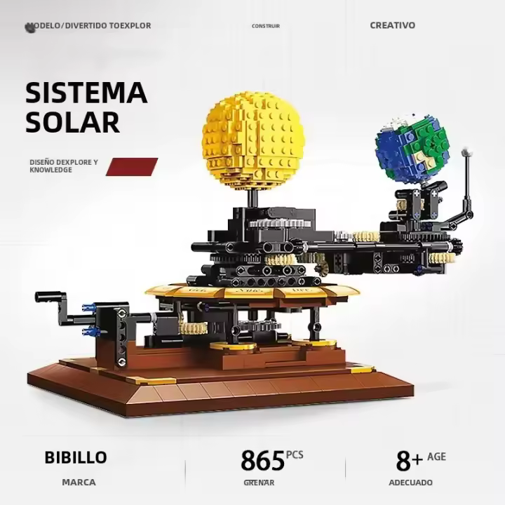 Bloques De Construcción Técnicos Del Sistema Solar 865PCS Experimento Científico Creativo Con Sol Y Tierra Juguetes Educativos Para Niños Edad 6-12 - 1