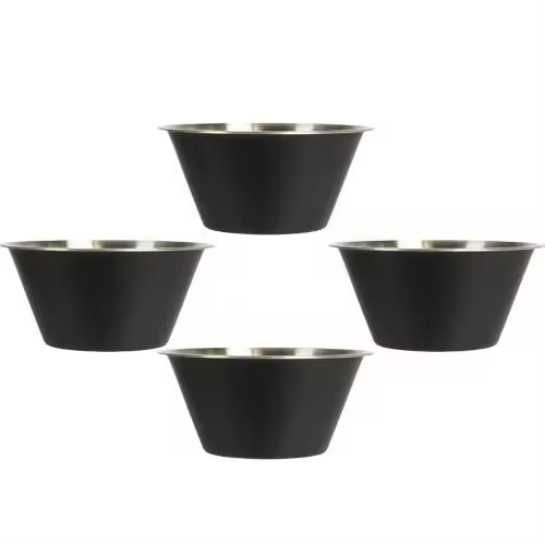 Pack 4 uidad Cuenco de cocina de acero negro de 22 cm para preparar alimentos - 1