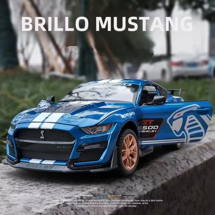 Ford Mustang Shelby GT500 1:32 Coche De Deportes De Aleación Modelo De Metal Con Sonido Y Luz Juguete De Colección Para Niños Regalo - 1