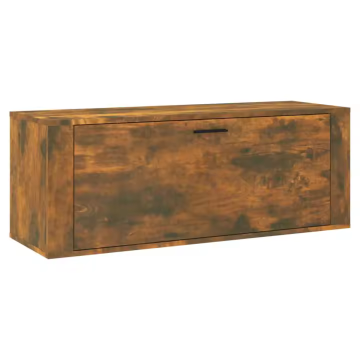 Mueble zapatero pared contrachapada roble ahumado 100x35x38 cm - 1