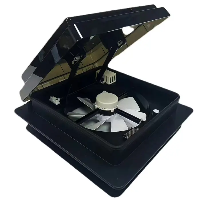 Ostark Ventilador de ventilación de Autocaravana, ECE R10 Claraboya Caravana, Ventilador de techo con luz para autocaravana de 12V con sensor de lluvia, Protección contra la lluvia para caravana - 1