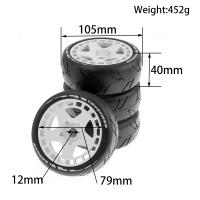 Rueda De Plástico Con Neumático De Goma De 105mm Para Coche RC 1/8 Rally off Road HSP ZD Racing HPI WLtoys ARRMA SHE ZI Incluye Adaptador De 17mm - details 0