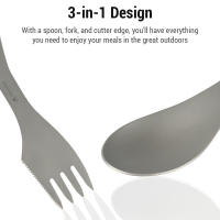 Ti Spork 3-en-1 Cuchara Tenedor Cortador Para Camping Y Senderismo Utensilios De Mesa Al Aire Libre Combo De Ti Para Expediciones Al Aire Libre - details 8