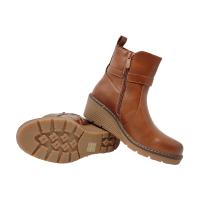 Eva Zorteon - Botines de polipiel con cuñita con cremallera. Marca SUPER MODE. - details 1
